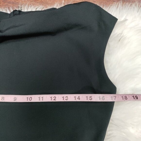 Zara Woman Basic Black Drape Neck Cap Sleeve Sheath Dress Women's Size Large - Picture 9 of 13